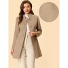 INSPIRE CHIC Women's Winter Stand Collar Single Breasted Mid-thigh Long Overcoat - 2 of 4