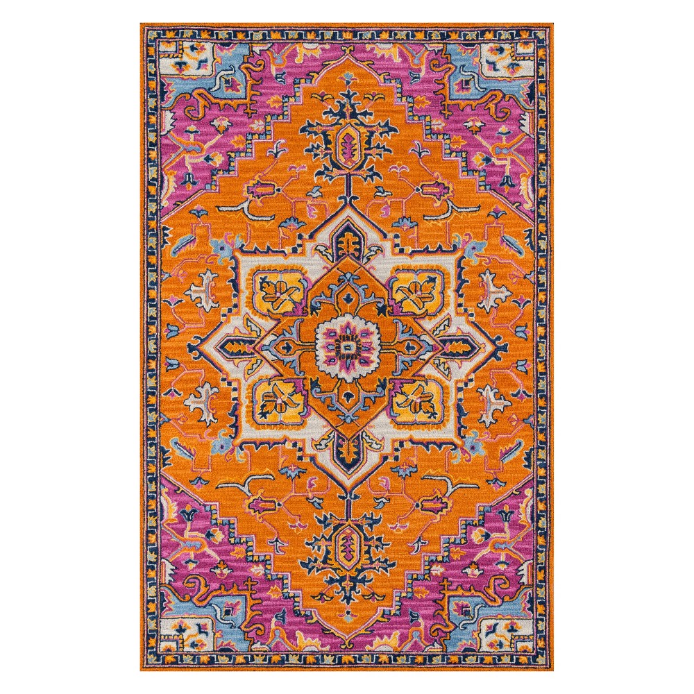 Photos - Area Rug Momeni 2'x3' Medallion Tufted Accent Rug Orange  