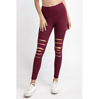Women's Laser Cut Wide Waist Band Leggings - Sun Light Clothing