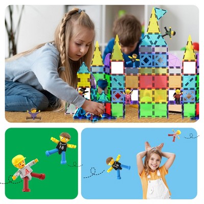 PicassoTiles 4-Piece Magnetic Family Character Set for Kids
