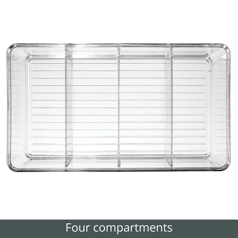mDesign Plastic 4-Section Divided Kitchen or Pantry Organizer Bin, 4 of 9