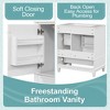Mshliw 30" Bathroom Vanity with Ceramic Sink, 1 Soft-Close Door with Shelf & 3 Drawers, Freestanding MDF & Solid Wood Cabinet - 4 of 4