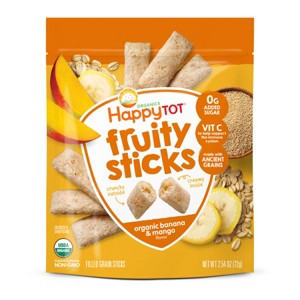 Happy Tot Organics Fruity Sticks, Banana & Mango, Organic Toddler Snack - 2.5oz - 1 of 3