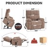 Large Power Lift Recliner Chair with Heat and Massage, Dual Motor Electric Armchair with Infinite Position, Hidden Cup Holders - Cuddlewood - 4 of 4