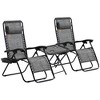 TiramisuBest Zero Gravity Reclining Chair Set w/ Side Table, Cupholders & Pillows for Pool/Backyard/Lawn/Beach (Gray) - 4 of 4