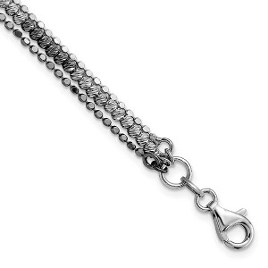 Black Bow Jewelry Sterling Silver & Black Plated Triple Strand Bead Bracelet, 7.5-8.5in - 1 of 4