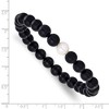 Chisel 8-9mm Black Agate and White Freshwater Cultured Pearl Beaded 7.25" Stretch Bracelet - 4 of 4