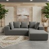 96.46''Flannelette L-Shaped Sectional Sofas with Full Foam Seats and 5 Soft Throw Pillows - 3 of 4
