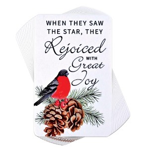 Dickson's When They Saw The Star - They Rejoiced with Great Joy - Cardinal Pinecone Design - Multicolor 3.8 x 2.5 Inch Paper Place Holder Bookmark; - 1 of 1