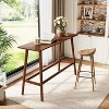 Tribesigns 63" Bar Table, Counter Height Table with Solid Wood Legs, for Home Kitchen, Dining Room, Living Room,Pub (Rustic Brown) - 4 of 4