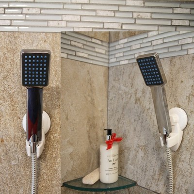 White Plastic Rust Resistant Suction Shower Head Bracket