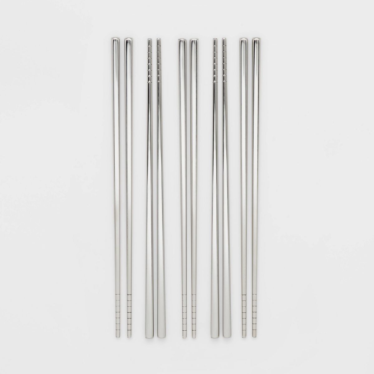 5pk Chopstick Set Silver - Threshold™: Stainless Steel, Traditional Style, Dishwasher-Safe, 9.25" Length, Service for 5