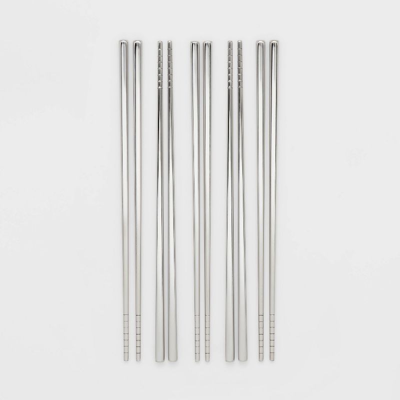 5pk Stainless Steel Chopsticks Set - Threshold™, 1 of 7