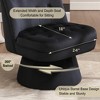 Beautyolove Black Velvet Upholstered Button Tufted Swivel Barrel Chair Accent Chair with Solid Wood Frame - 4 of 4