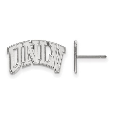 Black Bow Jewelry 10k White Gold Nevada Las Vegas Runnin Rebels NCAA Post Earrings