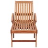 VidaXL Sun Lounger with Gray Cushion Solid Teak Wood - 4 of 4