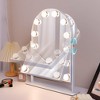 VANITII 14''x18'' Arched Vanity Makeup Mirror with Lights Metal Tabletop White - 2 of 4
