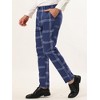 Lars Amadeus Men's Plaid Casual Slim Fit Flat Front Checked Printed Business Trousers - 2 of 4