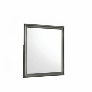GlasFlength Decorative Wall Mirrors Wall Art Square Mirror Vanity Mirror Accent Mirror Metal Frame Mirror for Living Room, Gray, 38.19"*0.87"*38.19" - 1 of 4