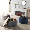 FONTOI 2 in 1 Round Storage Ottoman, Ottoman Foot Stools with Removable Lid, End table for Living Room Bedroom, Blue, 26"*16.8"*26" - 4 of 4