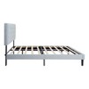 DOMETOUR Twin Upholstered Platform Bed Frame with Button Tufted Headboard, Wood Slat Support, No Box Spring, Easy Assembly, Grey - 2 of 4