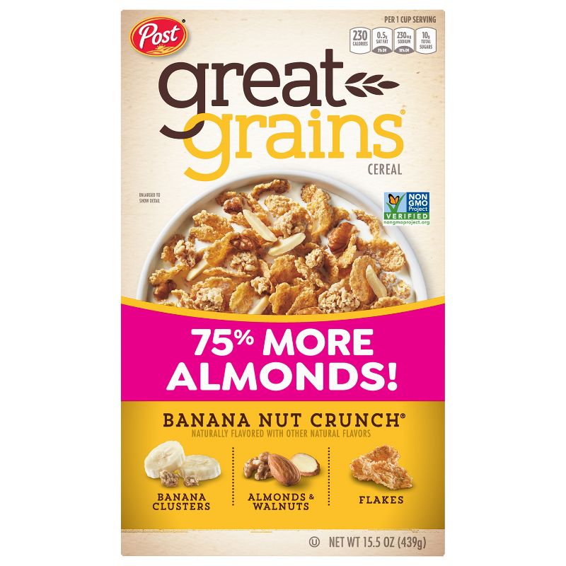 Great Grains Banana Nut Crunch Breakfast Cereal - 15.5oz - Post, 2 of 24