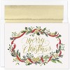 Masterpiece Studios Holiday Collection 15-Count Boxed Christmas Cards with Foil-Lined Envelopes, 7.8" x 5.6", Glittering Merry Pines (940200) - 2 of 2