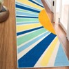 Boho Rugs Washable Kids Rug Non Slip Nursery Rug Low Pile Floor Mat Soft & Non-Shedding Sunshine Carpet Colorful Rainbow Printed Indoor Rugs - 3 of 4