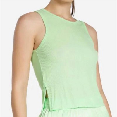 Women's Huntington Tank Top w/ Side Slit Light Green - MICHAEL LAUREN