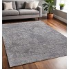 Gray And Silver Abstract Hand Woven Distressed Area Rug - 2 of 4