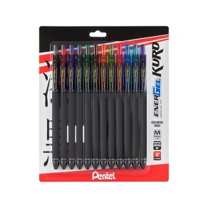 Pentel EnerGel Kuro Retractable Gel Pen Medium Point 0.7mm Assorted Ink 12/Pack (BL437R1BP12M) - 1 of 3