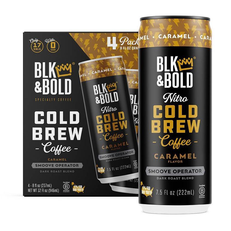 BLK &#38; Bold Smoove Operator Caramel Nitro Cold Brew Coffee Cans - 4pk/7.5 fl oz, 5 of 11