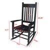 VYNXARIA Elegant Black Wooden Porch Rocker Chair for Relaxation - Classic Design,Comfortable Seating，without mat - 4 of 4