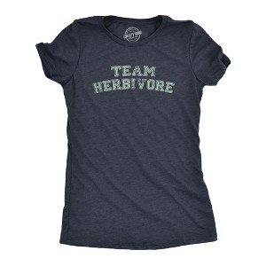 Womens Team Herbivore T Shirt Funny Vegetarian Vegan Lifestyle Tee For Ladies - Crazy Dog Women's T Shirt - 1 of 4