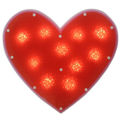 Northlight 13" Lighted Shimmering Red Heart Valentine's Day Window Silhouette Decoration