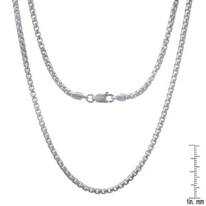 Steeltime 24" Italian sterling silver box link chain necklace - 1 of 3