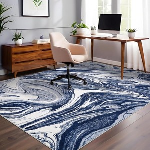 homfan Modern Abstract Area Rug Washable Rugs Stain Resistant Throw Carpet Low Pile Folding Floor Cover with Non-Slip Backing - 1 of 4