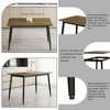 Lirago 47.2"W * 27.5"D * 28.7"H Modern Minimalist MDF Dining Table with Black Metal Legs-4-6 Seater for Small Kitchens & Apartments - 4 of 4