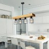4-Light Wood Beam Pendant Brown - Lalia Home: Metal Cone Shades, UL Listed, Kitchen & Dining Lighting - 4 of 4