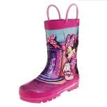 Minnie Mouse Rubber Rainboots - Waterproof Lightweight Easy On with Easy Pull Handles - Fuchsia (sizes 7/1 Toddler / Little Kid / Big Kid)