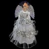 Northlight 16" White and Silver Lighted Fiber Optic Angel Sequined Gown Christmas Tree Topper - 2 of 3