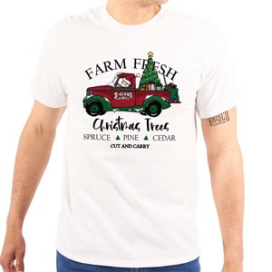 Farm Fresh Christmas Tree Truck Graphic T Shirt Men or Women Brisco Brands - 1 of 4