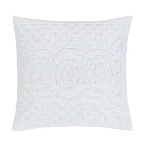 Heirloom 100% Cotton Ultra-Soft Chenille Tufted Lightweight Medallion Design Pillow Sham, All-Season, Machine Washable - 1 of 3