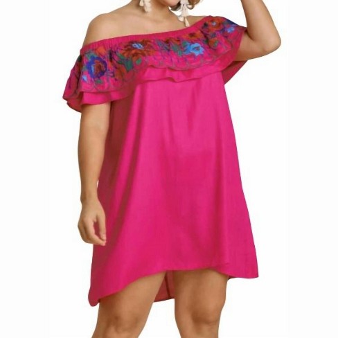 Women's Floral Embroidered Ruffled Dress - umgee - image 1 of 4