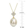 EVERLY JEWELRY | 10K Yellow Gold 12-13mm South Sea Cultured Pearl and Diamond Accent Floral Pendant with Chain - 17 inch - 4 of 4