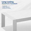 Vynxaria Patio Coffee Tables - 43" White Rectangle Outdoor Table with Modern Design - 4 of 4