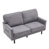 CAVINAS 56.3" Loveseat Sofa with USB Charging,Boucle Sofa for Small Space,2-Seater Couch with 4.33" High-Resilience Sponge for Living Room - 3 of 4