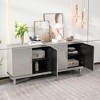 Modern Sideboard Decorative Storage Cabinet, CENGHU Wooden Console Table Coffee Bar Cabinet with 4 Doors for Living Room, Kitchen, Bedroom, Hallway - 3 of 4