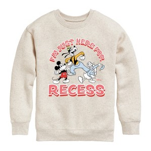 Boys' - Disney - I'm Just Here For Recess Graphic Long Sleeve Fleece Sweatshirt - 1 of 4