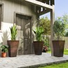 Outsunny 28" Tall Outdoor Planters, Set of 3 Large Taper Planters with Drainage Holes and Plug, Faux Wood Plastic Flower Pots - 3 of 4